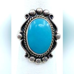 Vintage Southwest Sterling Turquoise Ring.